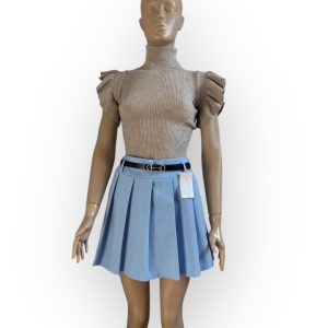 Babakék Rakott Szoknyanadrág Övvel