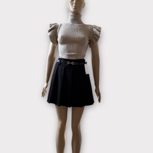 Fekete rakott szoknyanadrág övvel